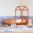 vidaXL viaszbarna tömör fenyőfa ágykeret tetővel 90 x 190 cm