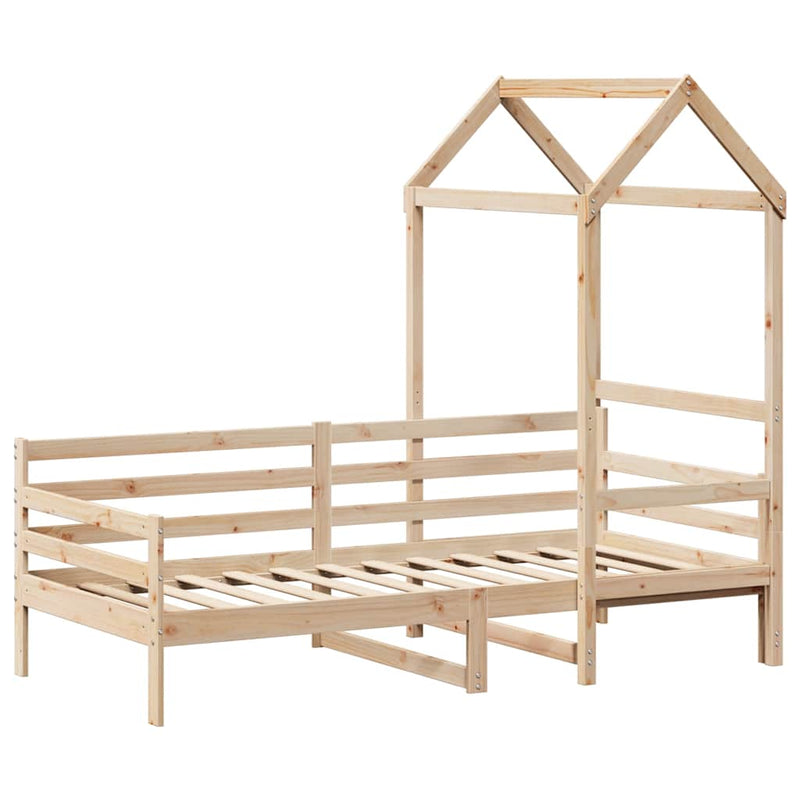 vidaXL tömör fenyőfa kanapéágy tetővel 80 x 200 cm