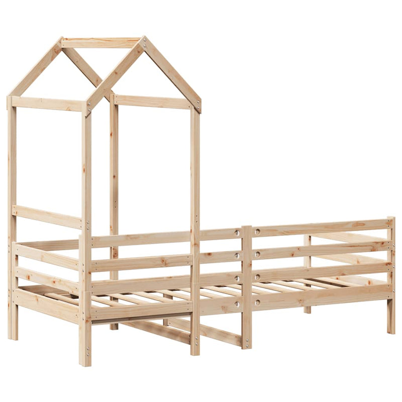 vidaXL tömör fenyőfa kanapéágy tetővel 80 x 200 cm