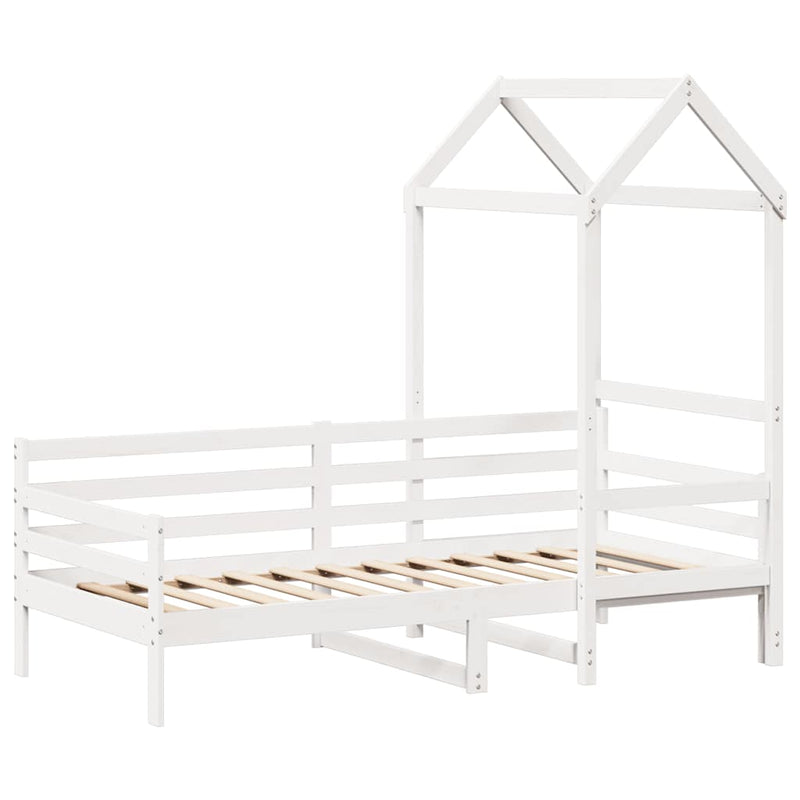 vidaXL fehér tömör fenyőfa kanapéágy tetővel 80 x 200 cm