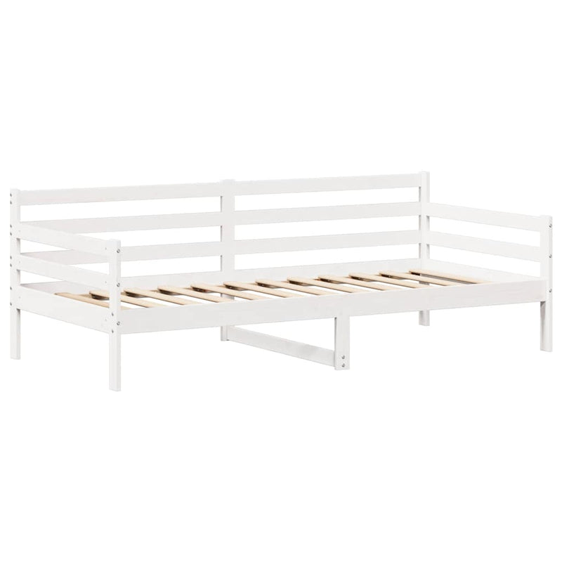 vidaXL fehér tömör fenyőfa kanapéágy és pad tetővel 80 x 200 cm
