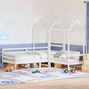vidaXL fehér tömör fenyőfa kanapéágy és pad tetővel 80 x 200 cm