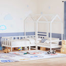 vidaXL fehér tömör fenyőfa kanapéágy és pad tetővel 80 x 200 cm