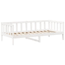 vidaXL fehér tömör fenyőfa kanapéágy és pad tetővel 80 x 200 cm