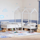 vidaXL fehér tömör fenyőfa kanapéágy és pad tetővel 80 x 200 cm