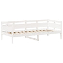 vidaXL fehér tömör fenyőfa kanapéágy és pad tetővel 80 x 200 cm