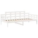 vidaXL fehér tömör fenyőfa kanapéágy és pad tetővel 80 x 200 cm