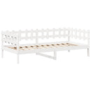 vidaXL fehér tömör fenyőfa kanapéágy és pad tetővel 80 x 200 cm