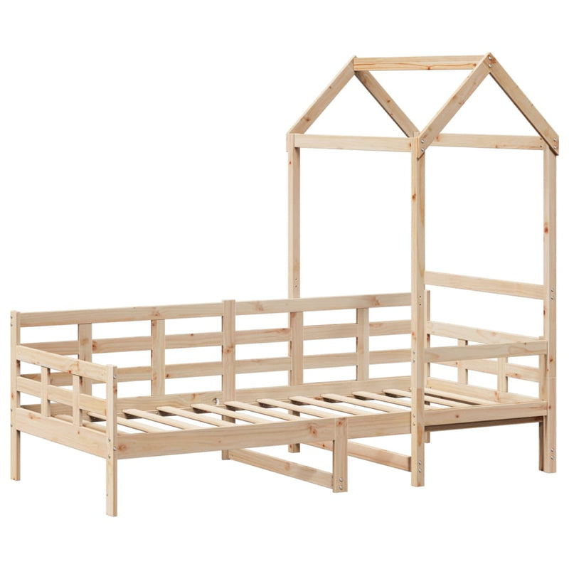 vidaXL tömör fenyőfa kanapéágy tetővel 80 x 200 cm