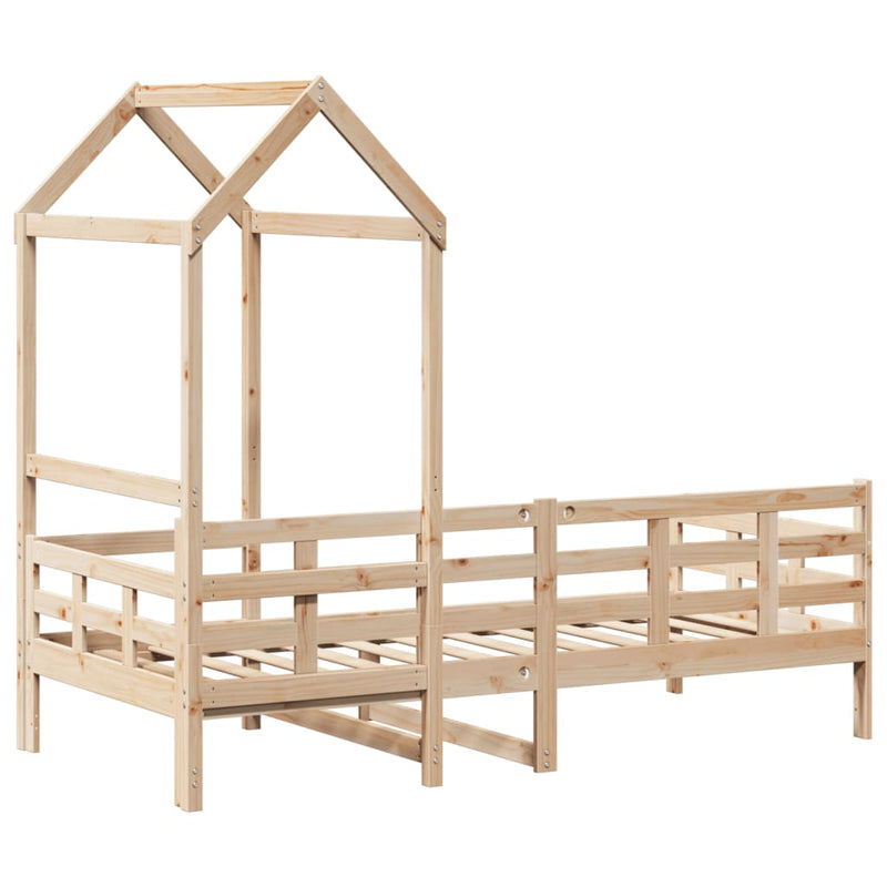 vidaXL tömör fenyőfa kanapéágy tetővel 80 x 200 cm