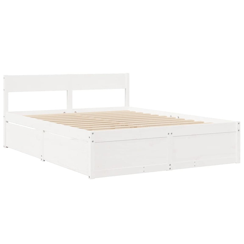 vidaXL fehér tömör fenyőfa ágy matrac nélkül 150 x 200 cm