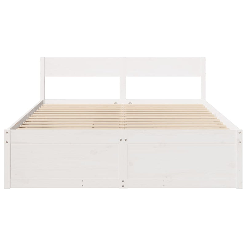 vidaXL fehér tömör fenyőfa ágy matrac nélkül 150 x 200 cm