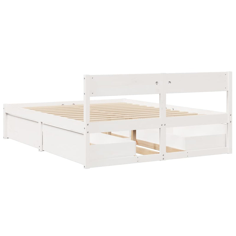 vidaXL fehér tömör fenyőfa ágy matrac nélkül 150 x 200 cm
