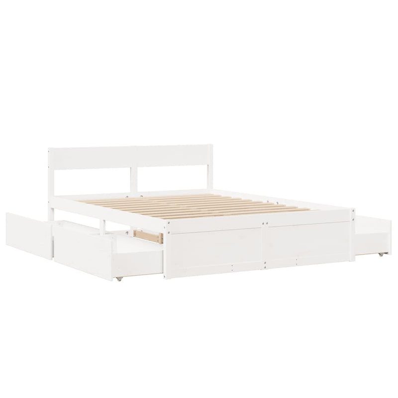 vidaXL fehér tömör fenyőfa ágy matrac nélkül 150 x 200 cm