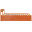vidaXL viaszbarna tömör fenyőfa ágy matrac nélkül 150 x 200 cm