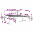 vidaXL fehér tömör fenyőfa ágy matrac nélkül 140 x 200 cm