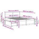 vidaXL viaszbarna tömör fenyőfa ágy matrac nélkül 120 x 200 cm