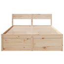 vidaXL tömör fenyőfa ágy matrac nélkül 140 x 190 cm