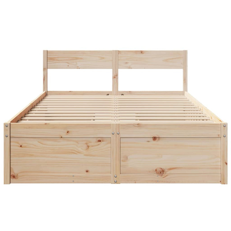 vidaXL tömör fenyőfa ágy matrac nélkül 140 x 190 cm