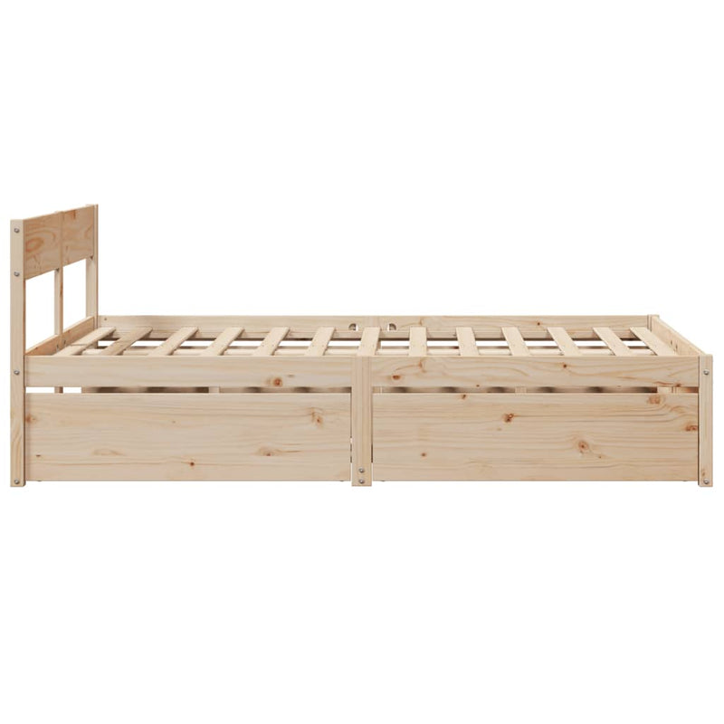 vidaXL tömör fenyőfa ágy matrac nélkül 140 x 190 cm