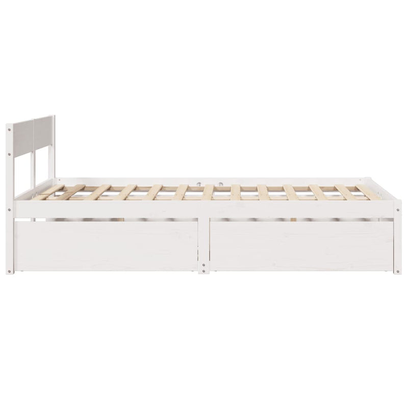 vidaXL fehér tömör fenyőfa ágy matrac nélkül 140x190 cm