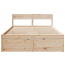 vidaXL tömör fenyőfa ágy matrac nélkül 135 x 190 cm