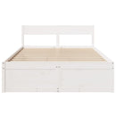 vidaXL fehér tömör fenyőfa ágy matrac nélkül 135 x 190 cm