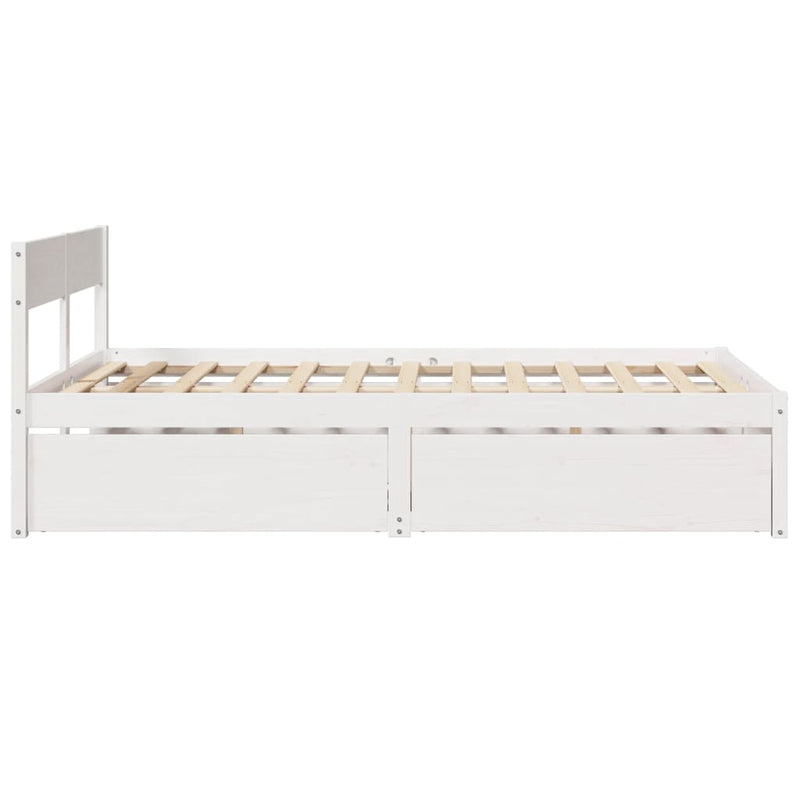 vidaXL fehér tömör fenyőfa ágy matrac nélkül 135 x 190 cm