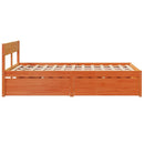 vidaXL viaszbarna tömör fenyőfa ágy matrac nélkül 135 x 190 cm