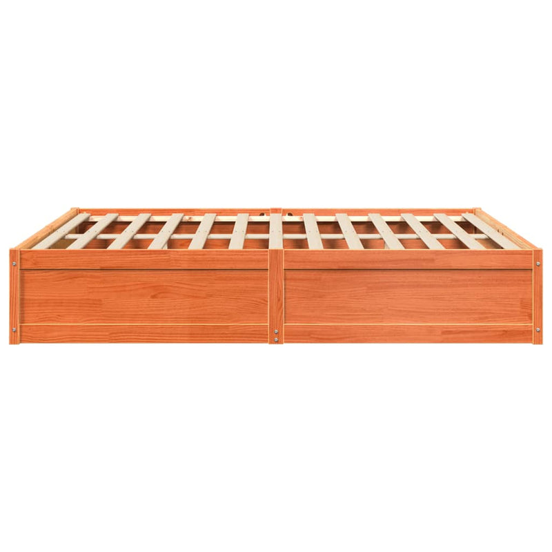 vidaXL viaszbarna tömör fenyőfa ágy matrac nélkül 200 x 200 cm