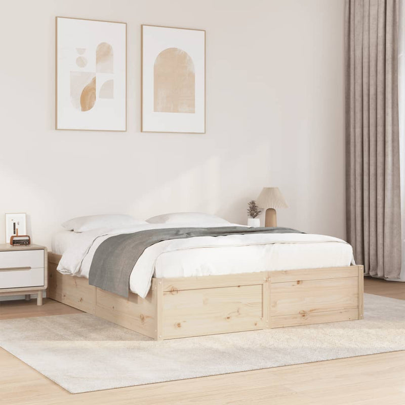 vidaXL tömör fenyőfa ágy matrac nélkül 160 x 200 cm
