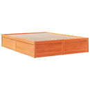 vidaXL viaszbarna tömör fenyőfa ágy matrac nélkül 150 x 200 cm