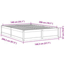 vidaXL viaszbarna tömör fenyőfa ágy matrac nélkül 140 x 200 cm