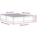 vidaXL fehér tömör fenyőfa ágy matrac nélkül 140x190 cm