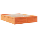 vidaXL viaszbarna tömör fenyőfa ágy matrac nélkül 140 x 190 cm