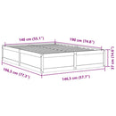 vidaXL viaszbarna tömör fenyőfa ágy matrac nélkül 140 x 190 cm