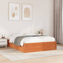 vidaXL viaszbarna tömör fenyőfa ágy matrac nélkül 140 x 190 cm