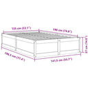 vidaXL fehér tömör fenyőfa ágy matrac nélkül 135 x 190 cm