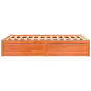 vidaXL viaszbarna tömör fenyőfa ágy matrac nélkül 135 x 190 cm