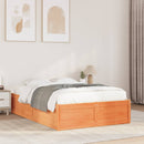 vidaXL viaszbarna tömör fenyőfa ágy matrac nélkül 135 x 190 cm