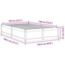 vidaXL viaszbarna tömör fenyőfa ágy matrac nélkül 120 x 190 cm