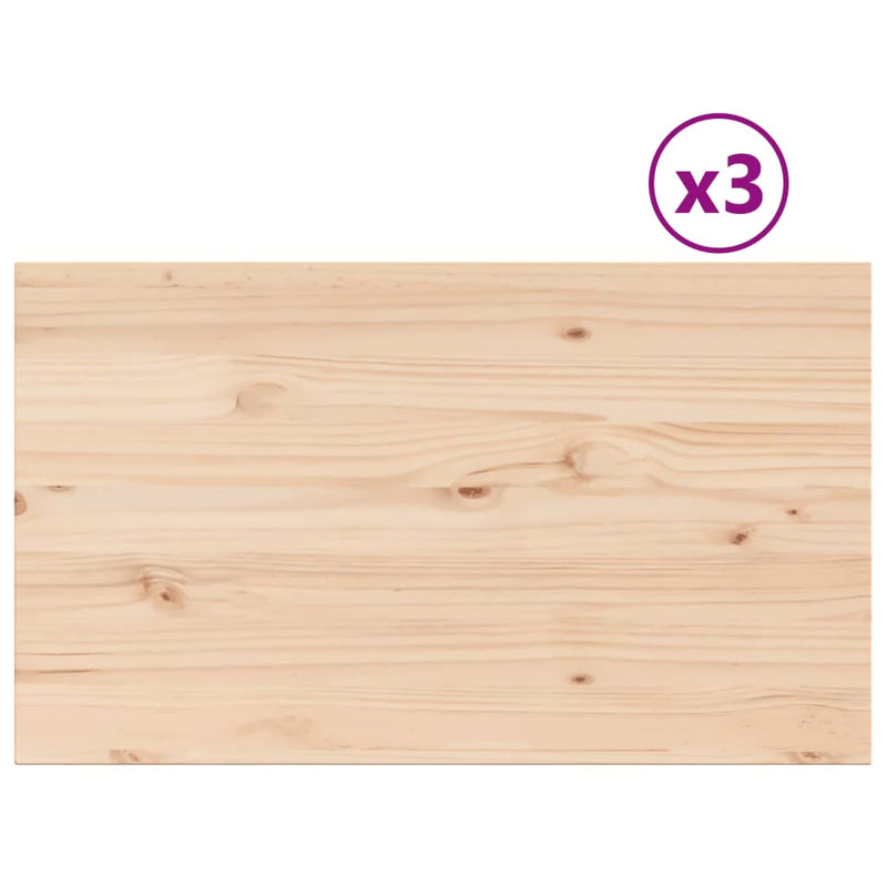 vidaXL 3 db tömör fenyőfa téglalap alakú asztallap 80 x 47 x 1,7 cm