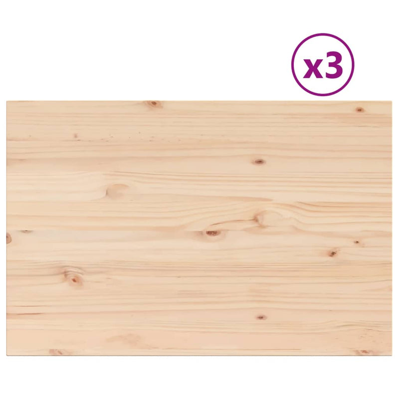 vidaXL 3 db tömör fenyőfa téglalap alakú asztallap 80 x 53 x 1,7 cm