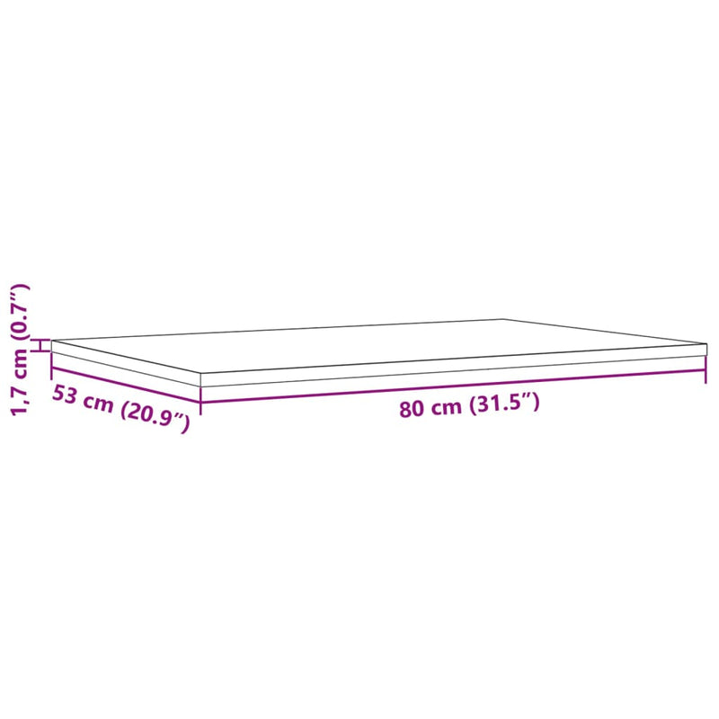 vidaXL 3 db tömör fenyőfa téglalap alakú asztallap 80 x 53 x 1,7 cm