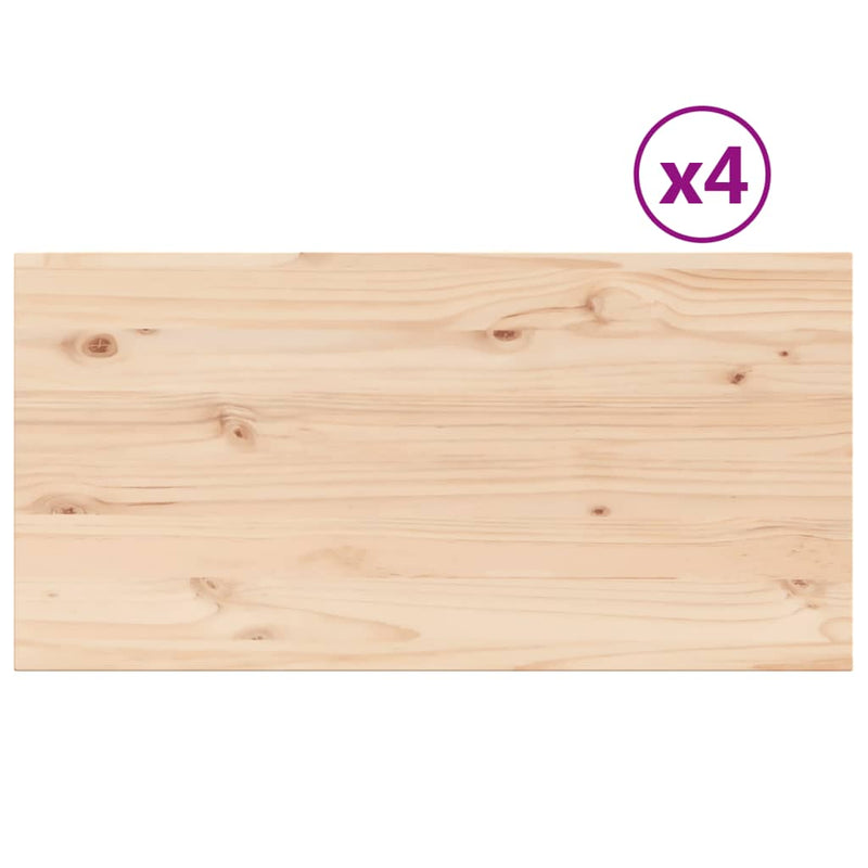 vidaXL 4 db tömör fenyőfa téglalap alakú asztallap 90 x 45 x 1,7 cm