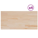 vidaXL 4 db tömör fenyőfa téglalap alakú asztallap 100 x 50 x 1,7 cm