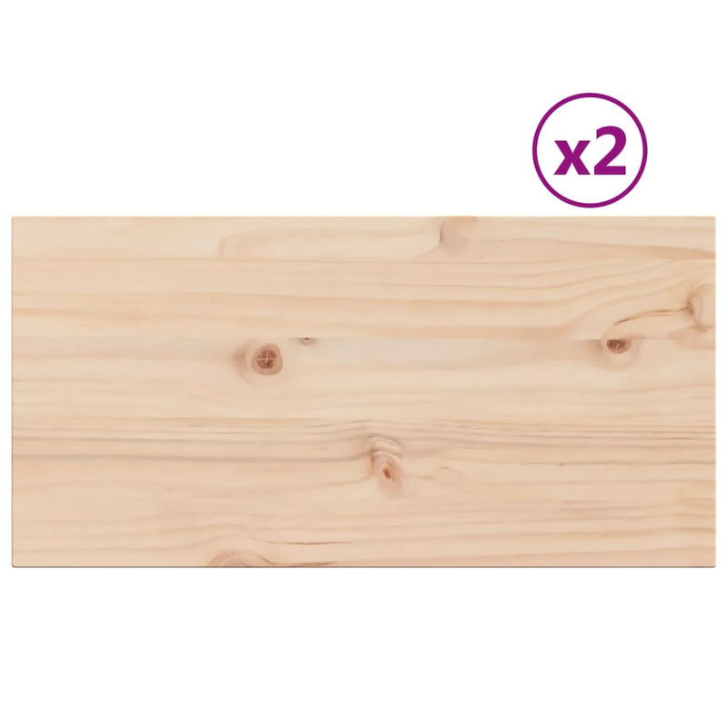 vidaXL 2 db tömör fenyőfa téglalap alakú asztallap 60 x 30 x 2,5 cm