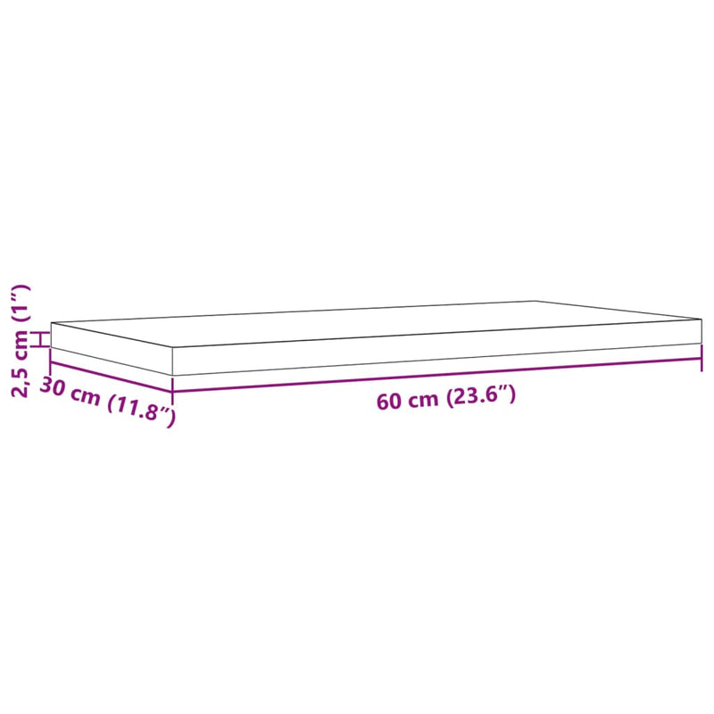 vidaXL 2 db tömör fenyőfa téglalap alakú asztallap 60 x 30 x 2,5 cm