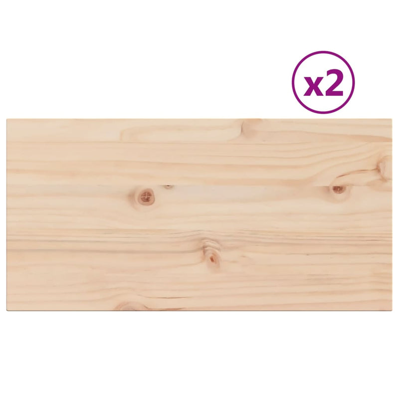 vidaXL 2 db tömör fenyőfa téglalap alakú asztallap 70 x 35 x 2,5 cm