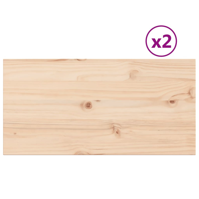 vidaXL 2 db tömör fenyőfa téglalap alakú asztallap 80 x 40 x 2,5 cm